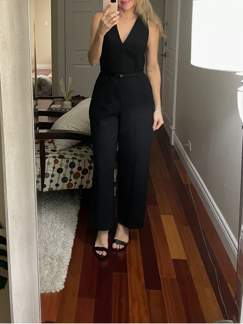 Club Monaco Day to Night Black Sleeveless Jumpsuit Size 6